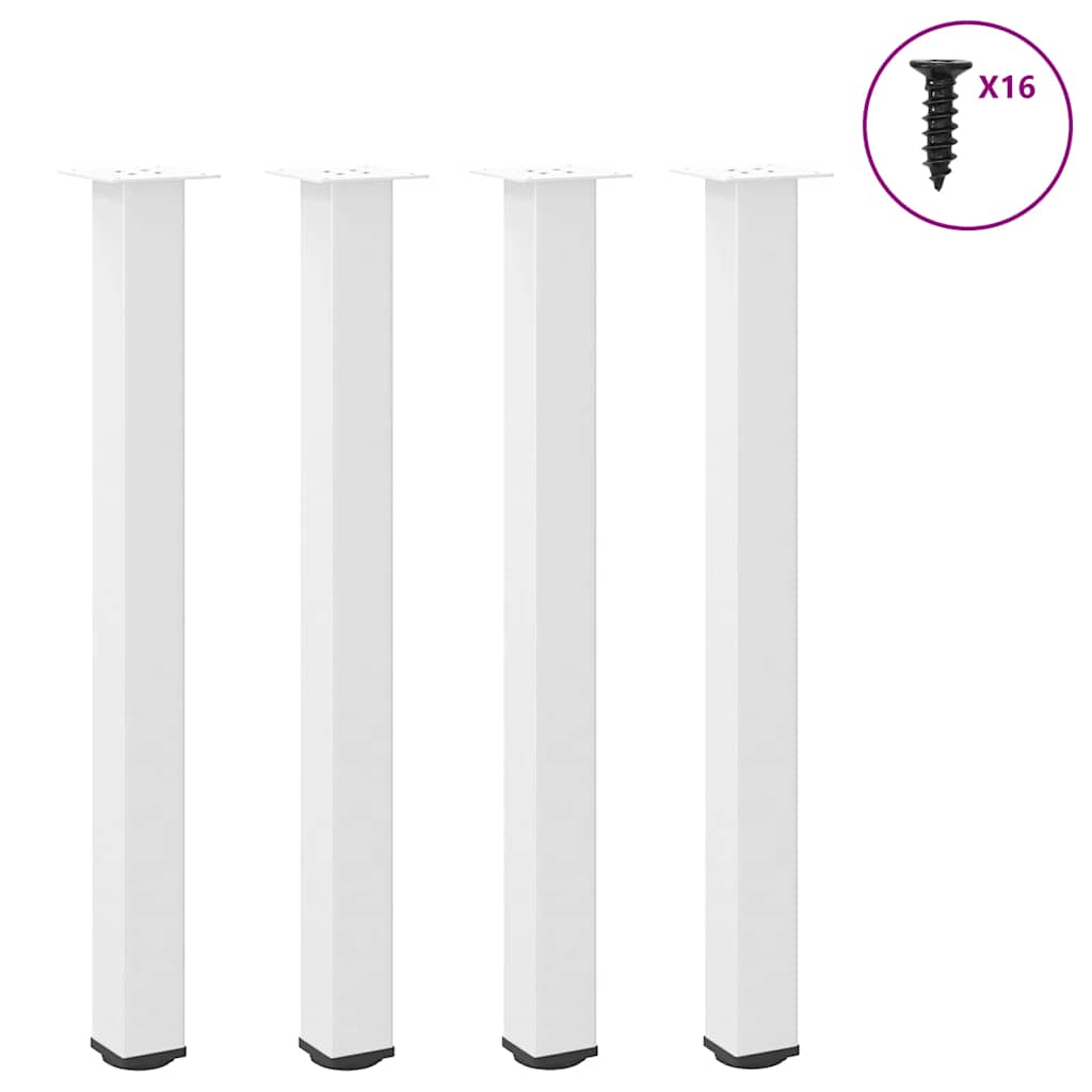 Gambe per tavolo da bar 4 pz bianche 90-92 cm in acciaio