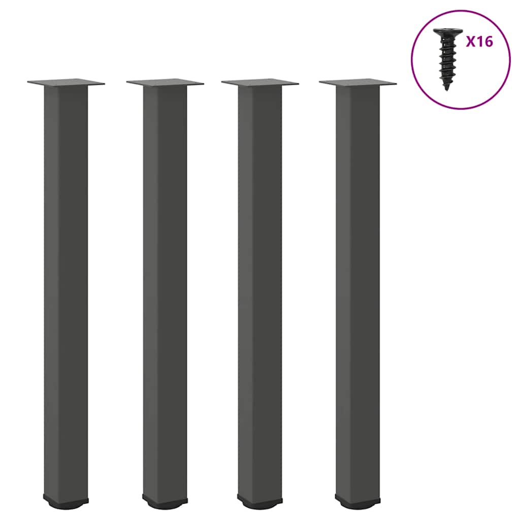 Gambe per tavolo da bar 4 pz Antracite 90-92 cm Acciaio