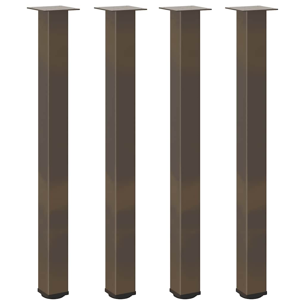 Gambe per tavolo da bar 4 pz in acciaio naturale 90-92 cm