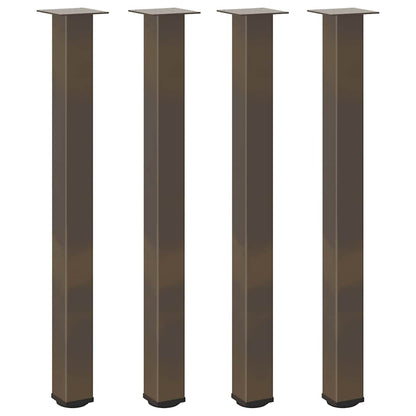 Gambe per tavolo da bar 4 pz in acciaio naturale 90-92 cm