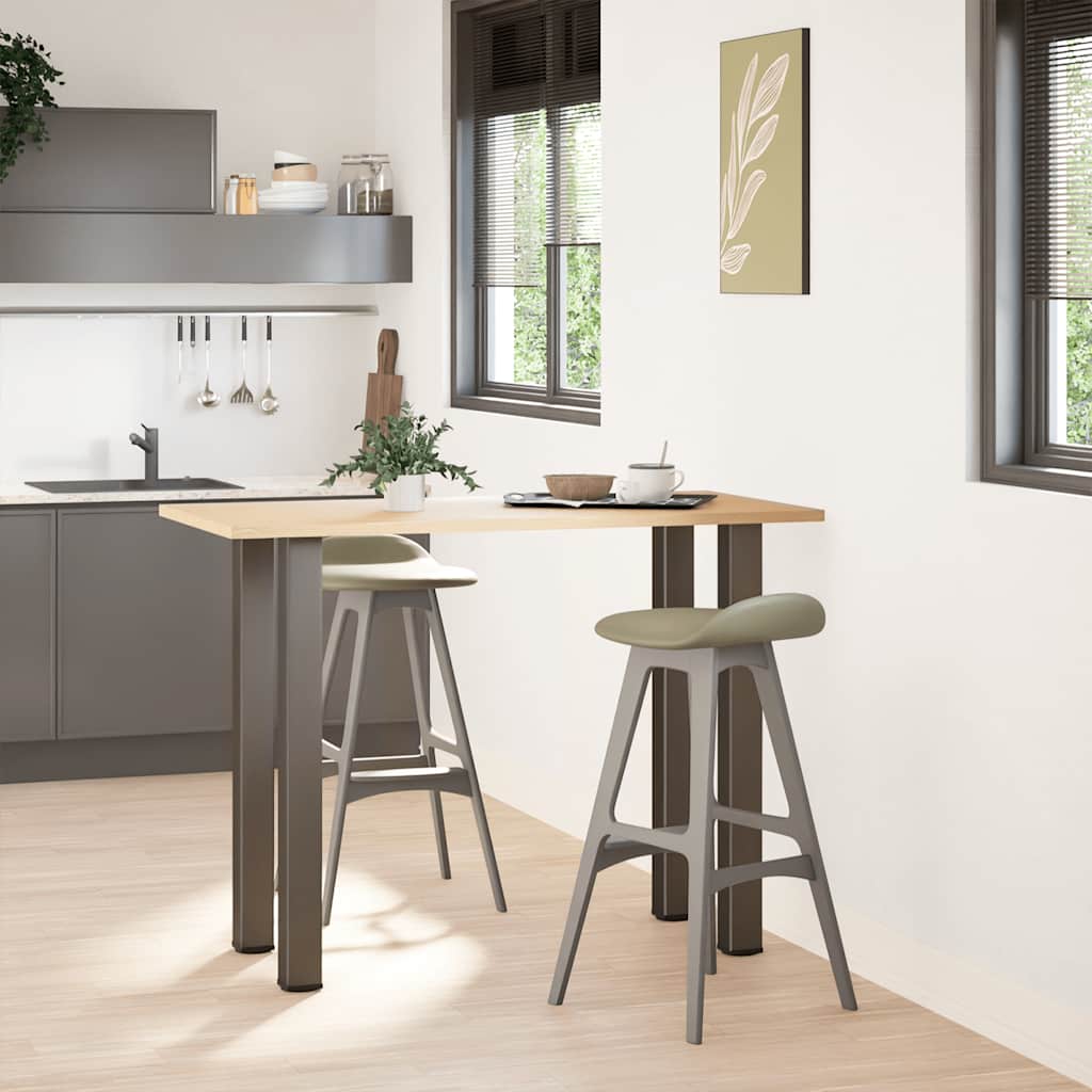 Gambe per tavolo da bar 4 pz in acciaio naturale 90-92 cm