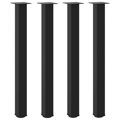 Gambe per tavolo da bar 4 pz nere 100-102 cm in acciaio