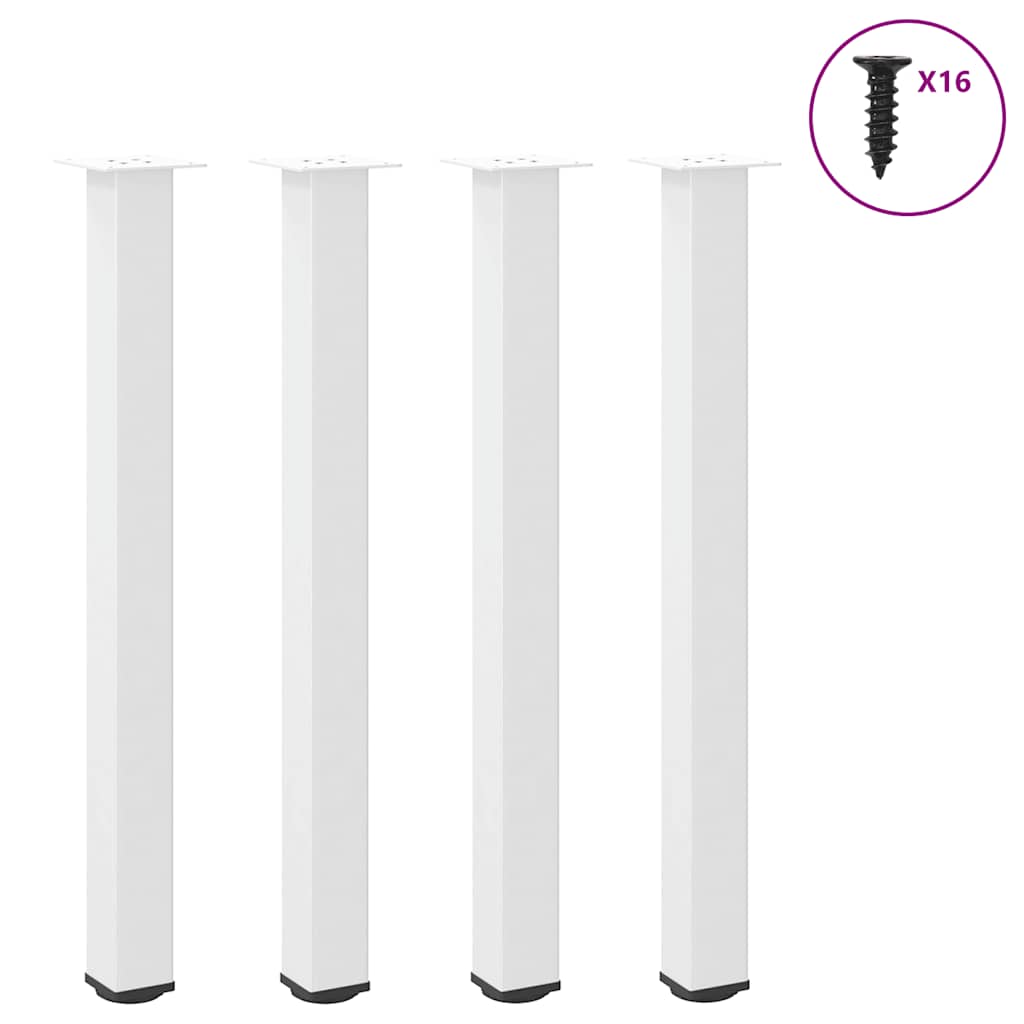 Gambe per tavolo da bar 4 pz bianche 100-102 cm in acciaio