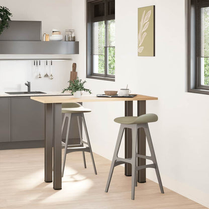 Gambe per tavolo da bar 4 pz in acciaio naturale 100-102 cm