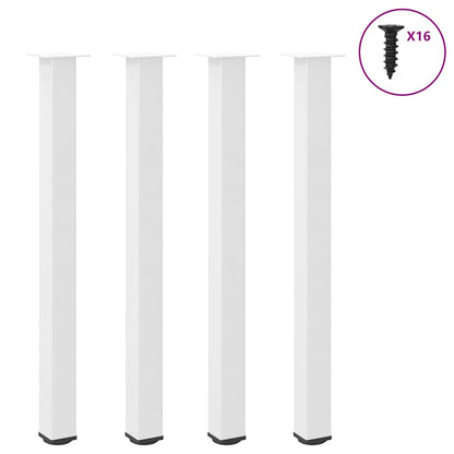 Gambe per tavolo da bar 4 pz bianche 110-112 cm in acciaio
