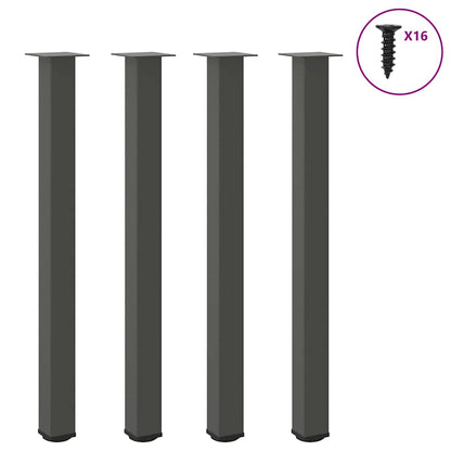 Gambe per tavolo da bar 4 pz Antracite 110-112 cm Acciaio