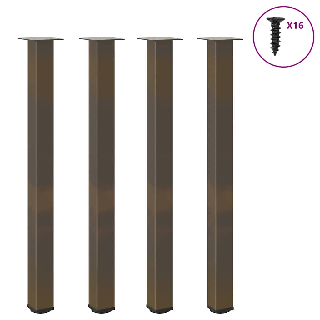 Gambe per tavolo da bar 4 pz in acciaio naturale 110-112 cm