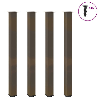 Gambe per tavolo da bar 4 pz in acciaio naturale 110-112 cm