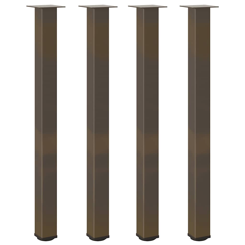 Gambe per tavolo da bar 4 pz in acciaio naturale 110-112 cm