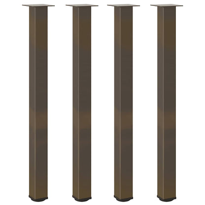 Gambe per tavolo da bar 4 pz in acciaio naturale 110-112 cm