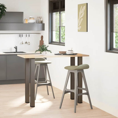 Gambe per tavolo da bar 4 pz in acciaio naturale 110-112 cm
