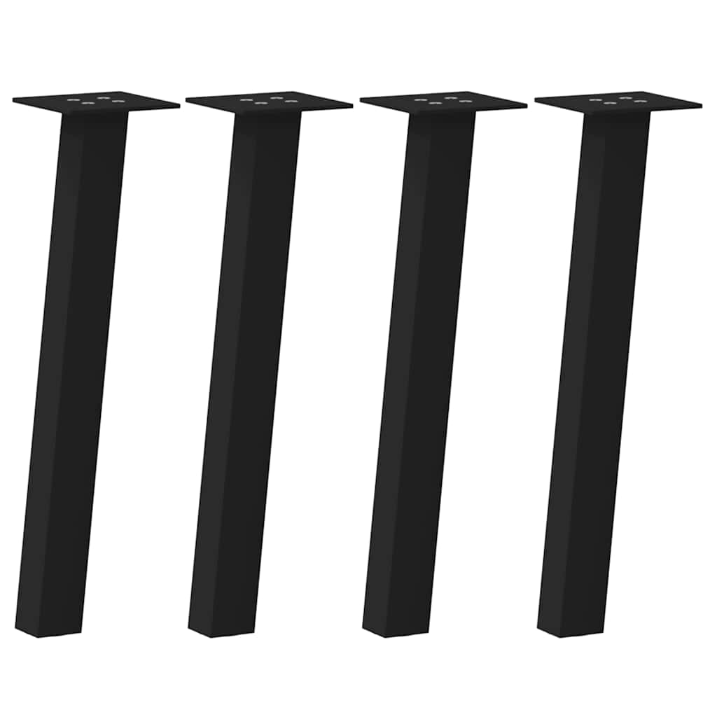 Gambe per Tavolino da CaffÃ¨ 4 pz Nere 42 cm Acciaio