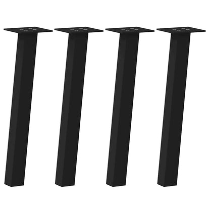 Gambe per Tavolino da CaffÃ¨ 4 pz Nere 42 cm Acciaio