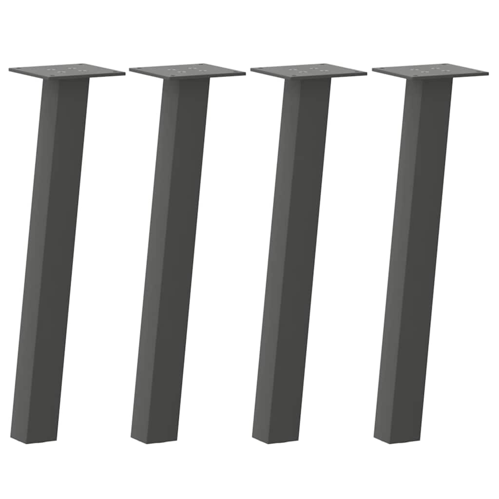 Gambe per tavolino 4 pz Antracite 42 cm Acciaio