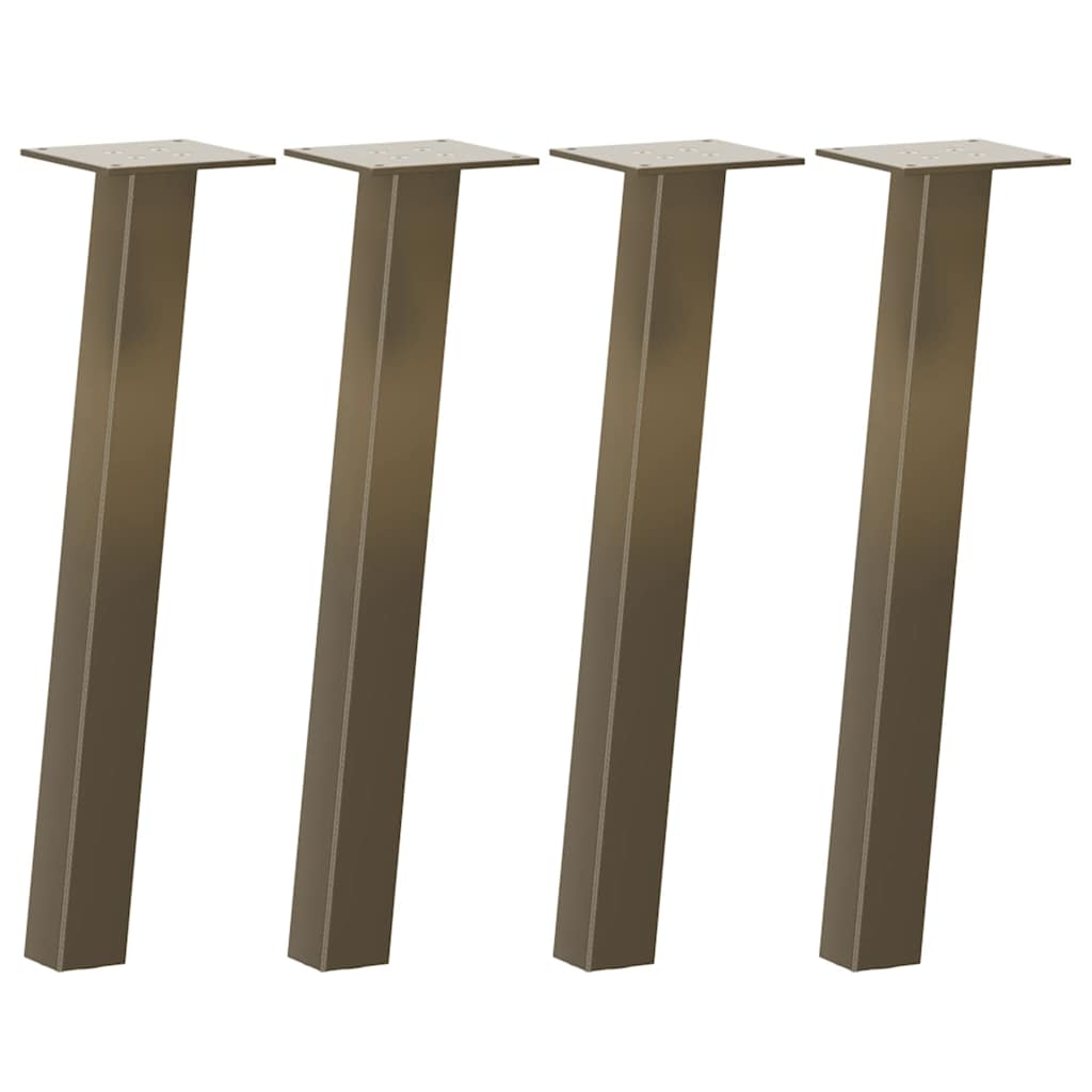 Gambe per tavolino da caffÃ¨ 4 pz in acciaio naturale 42 cm Acciaio