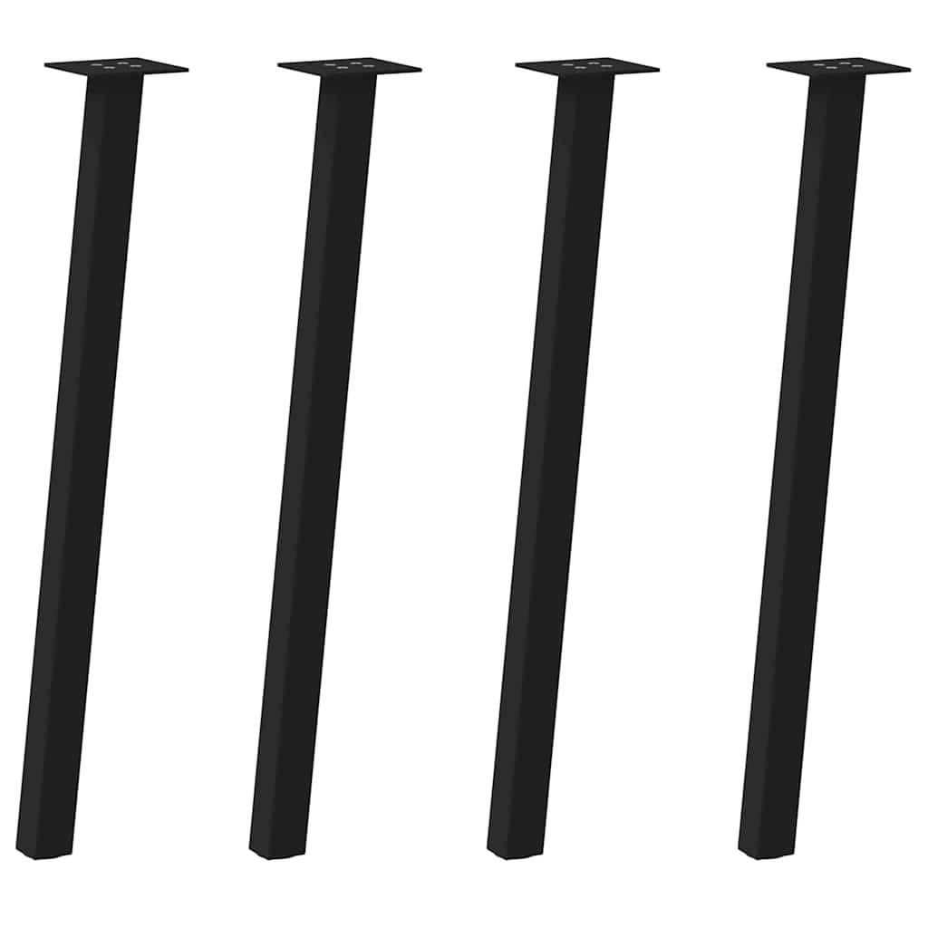 Gambe per tavolo consolle 4 pz nere 72 cm in acciaio