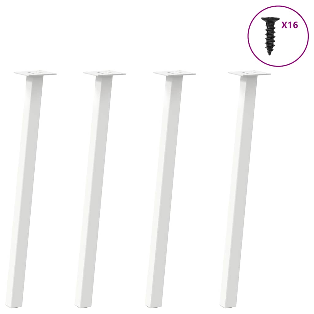 Gambe per tavolo consolle 4 pz bianche 72 cm in acciaio