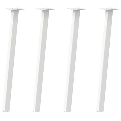 Gambe per tavolo consolle 4 pz bianche 72 cm in acciaio