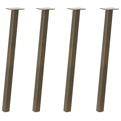 Gambe per tavolo consolle 4 pz in acciaio naturale 72 cm Acciaio