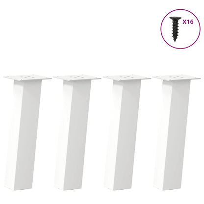 Gambe per tavolino da caffÃ¨ 4 pz Bianche 30 cm Acciaio
