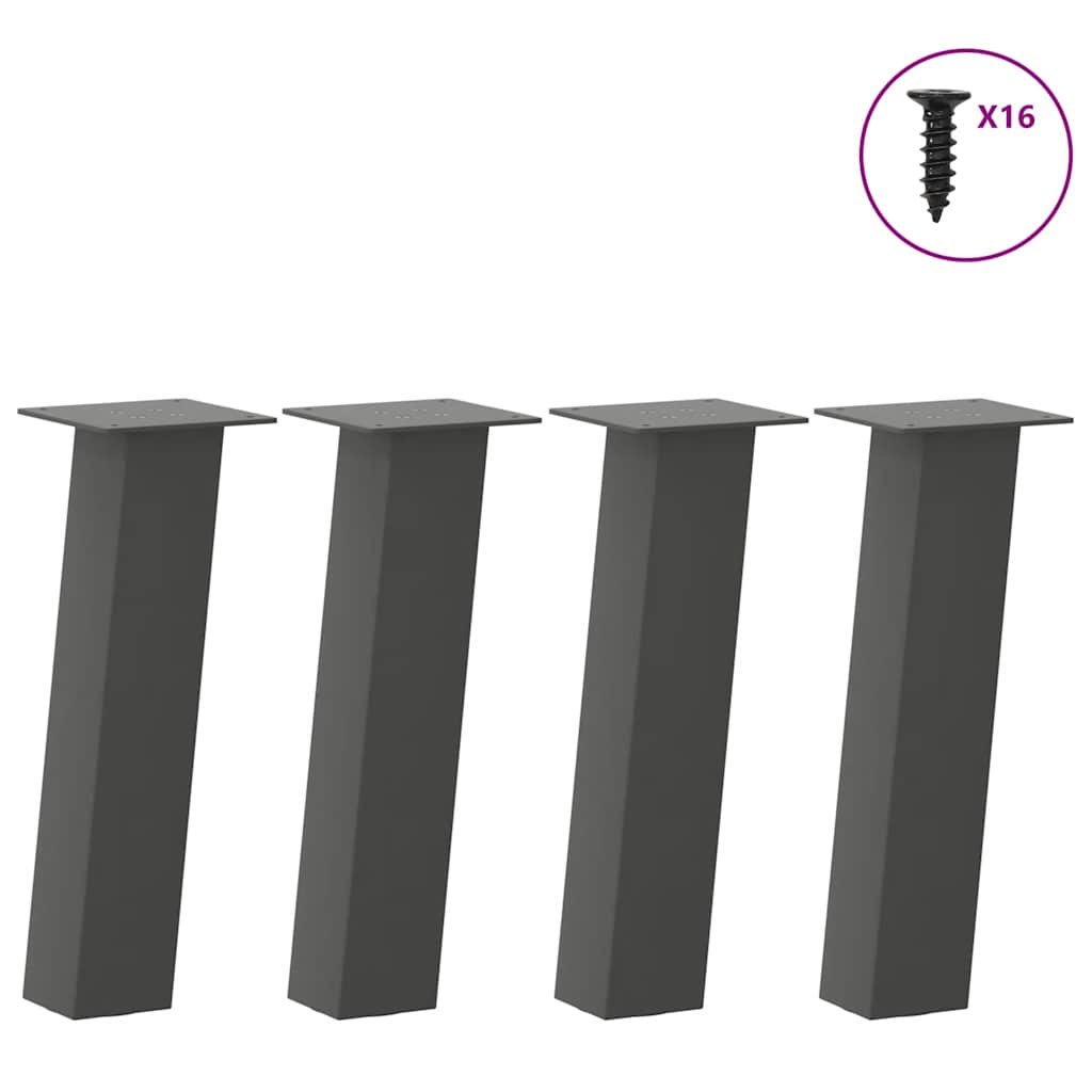 Gambe per tavolino 4 pz Antracite 30 cm Acciaio