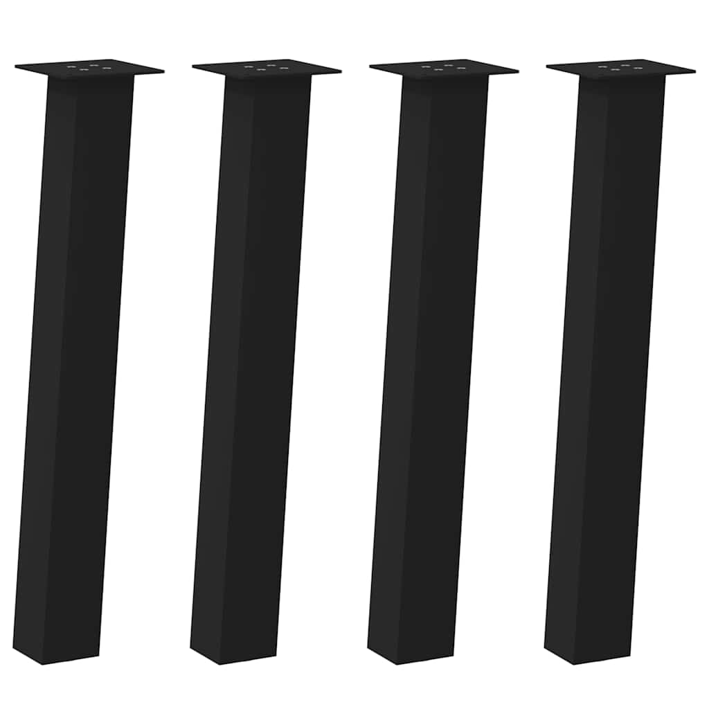 Gambe per tavolo consolle 4 pz nere 72 cm in acciaio