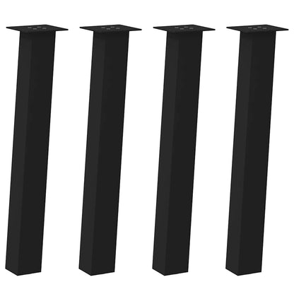 Gambe per tavolo consolle 4 pz nere 72 cm in acciaio