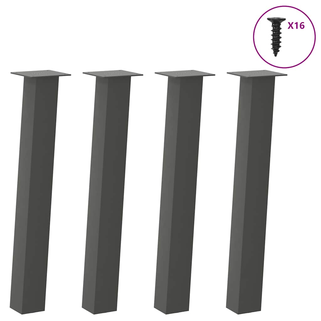 Gambe per tavolo consolle 4 pz Antracite 72 cm Acciaio