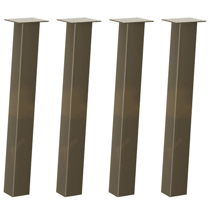 Gambe per tavolo consolle 4 pz in acciaio naturale 72 cm Acciaio