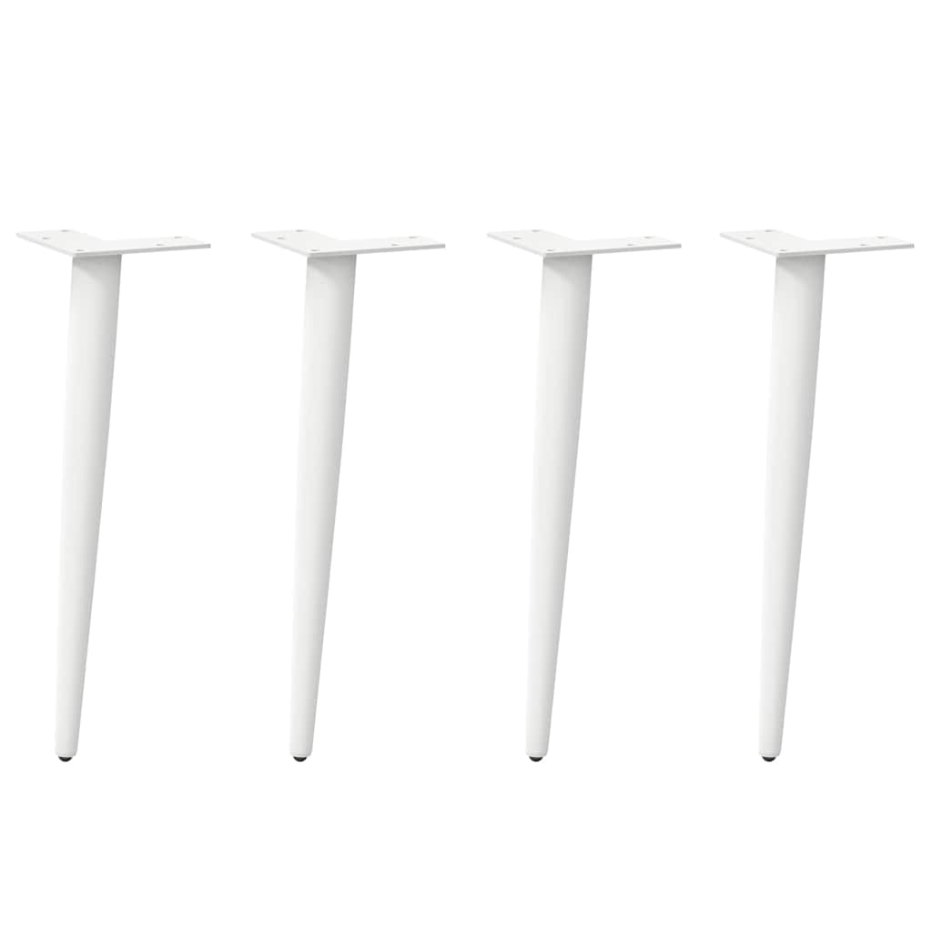 Gambe per Tavolino da CaffÃƒÂ¨ Forma Conica 4 pz Bianco 30-31 cm Acciaio