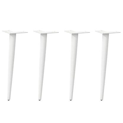 Gambe per Tavolino da CaffÃƒÂ¨ Forma Conica 4 pz Bianco 30-31 cm Acciaio