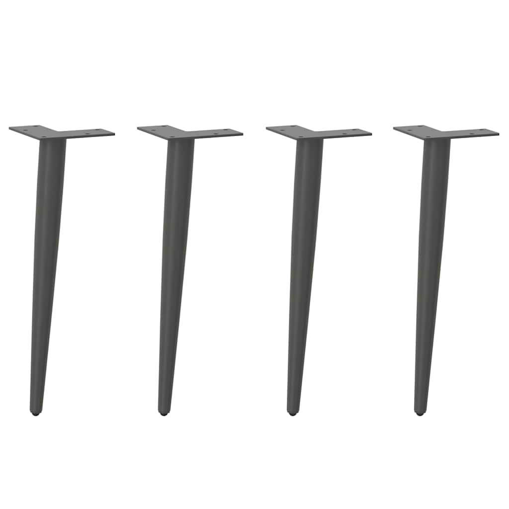 Gambe per Tavolino da CaffÃƒÂ¨ Forma Conica 4 pz Antracite 30-31 cm Acciaio
