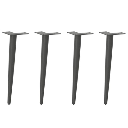Gambe per Tavolino da CaffÃƒÂ¨ Forma Conica 4 pz Antracite 30-31 cm Acciaio