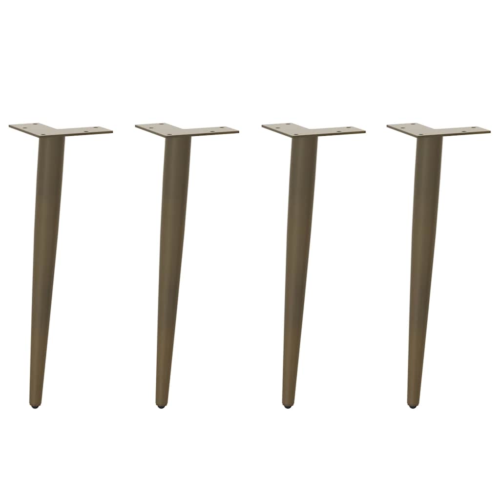 Gambe per Tavolino da CaffÃ¨ Forma Conica 4 pz Acciaio Naturale 30-31 cm Acciaio