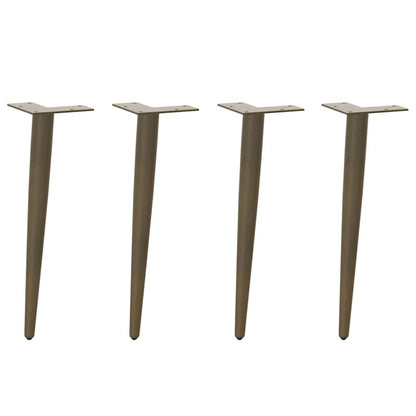 Gambe per Tavolino da CaffÃ¨ Forma Conica 4 pz Acciaio Naturale 30-31 cm Acciaio