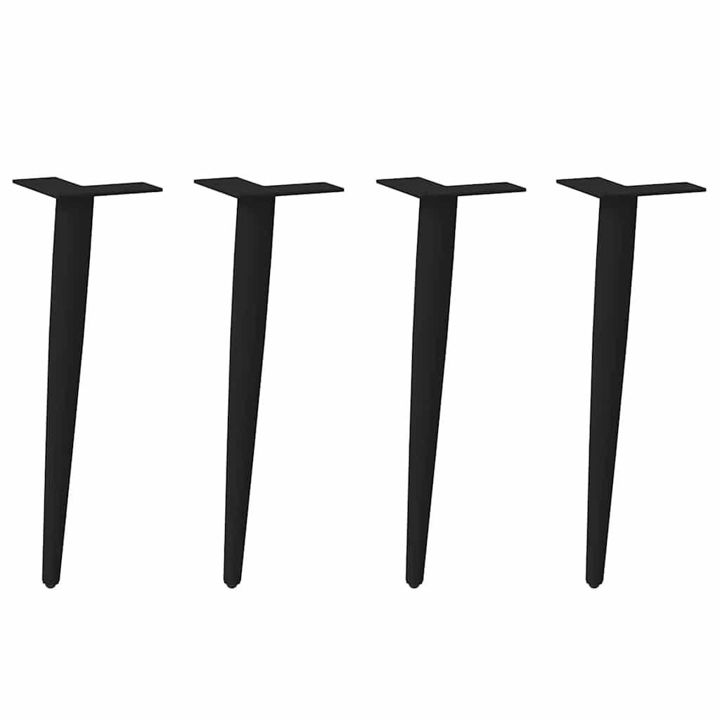 Gambe per Tavolino da CaffÃƒÂ¨ Forma Conica 4 pz Nere 42-43 cm Acciaio