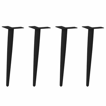 Gambe per Tavolino da CaffÃƒÂ¨ Forma Conica 4 pz Nere 42-43 cm Acciaio