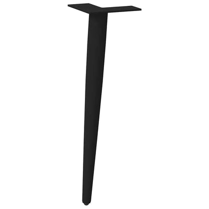Gambe per Tavolino da CaffÃƒÂ¨ Forma Conica 4 pz Nere 42-43 cm Acciaio