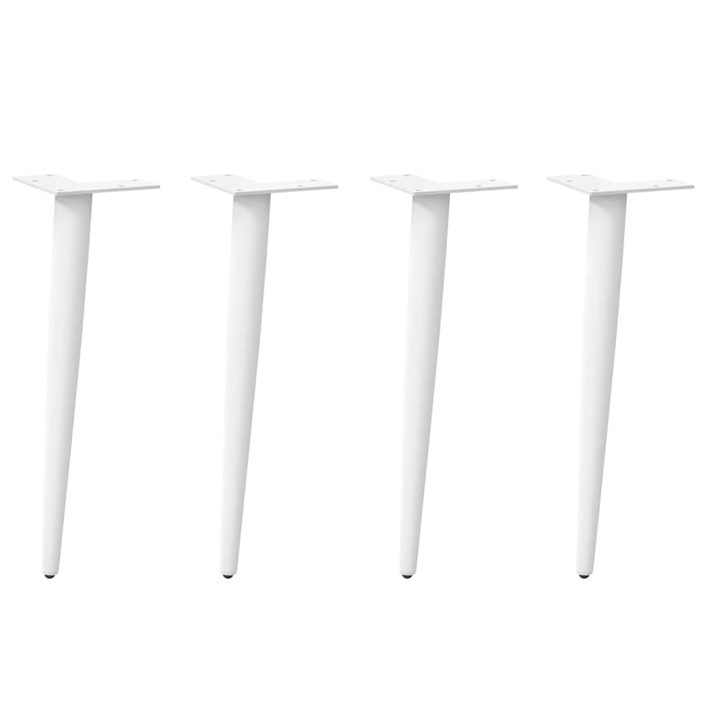Gambe per Tavolino da CaffÃ¨ Forma Conica 4 pz Bianche 42-43 cm Acciaio