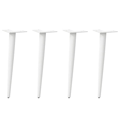 Gambe per Tavolino da CaffÃ¨ Forma Conica 4 pz Bianche 42-43 cm Acciaio