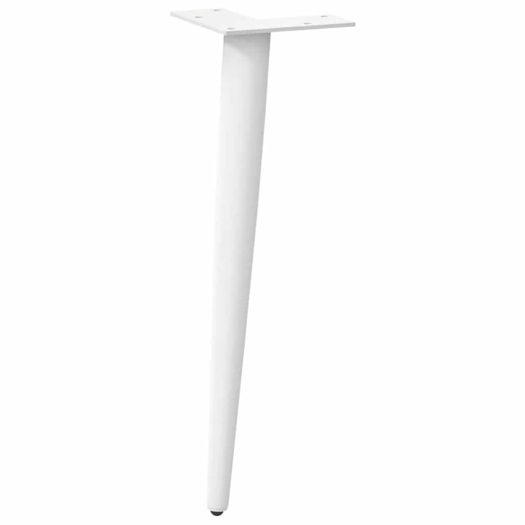 Gambe per Tavolino da CaffÃ¨ Forma Conica 4 pz Bianche 42-43 cm Acciaio