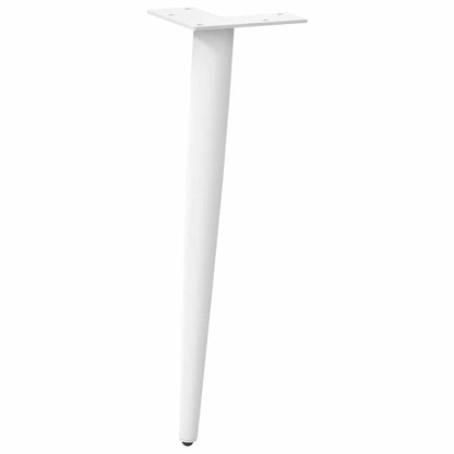 Gambe per Tavolino da CaffÃ¨ Forma Conica 4 pz Bianche 42-43 cm Acciaio