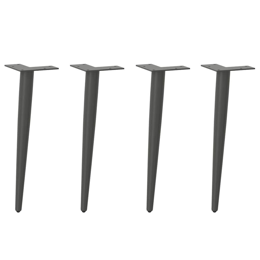 Gambe per Tavolino da CaffÃƒÂ¨ Forma Conica 4 pz Antracite 42-43 cm Acciaio