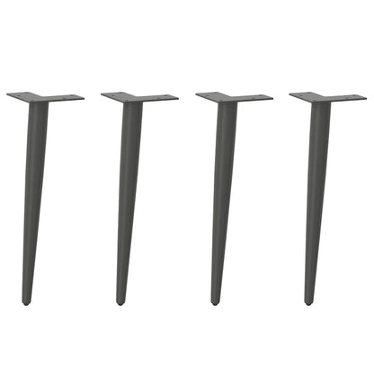 Gambe per Tavolino da CaffÃƒÂ¨ Forma Conica 4 pz Antracite 42-43 cm Acciaio