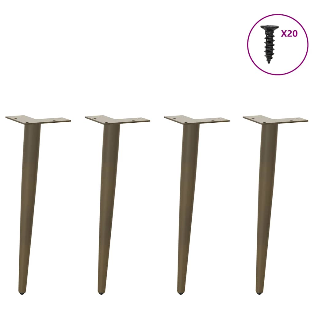 Gambe per Tavolino da CaffÃ¨ Forma Conica 4 pz Acciaio Naturale 42-43 cm Acciaio