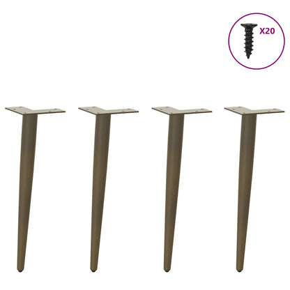 Gambe per Tavolino da CaffÃ¨ Forma Conica 4 pz Acciaio Naturale 42-43 cm Acciaio