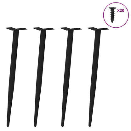Gambe per Tavolo Consolle Forma Conica 4 pz Nere 72-73 cm Acciaio