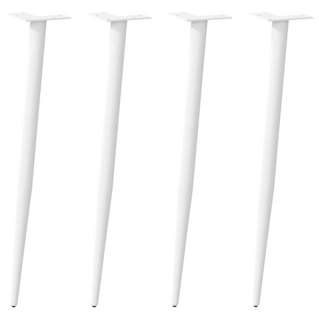 Gambe per Tavolo Consolle Forma Conica 4 pz Bianche 72-73 cm Acciaio