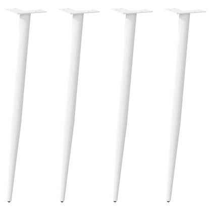 Gambe per Tavolo Consolle Forma Conica 4 pz Bianche 72-73 cm Acciaio