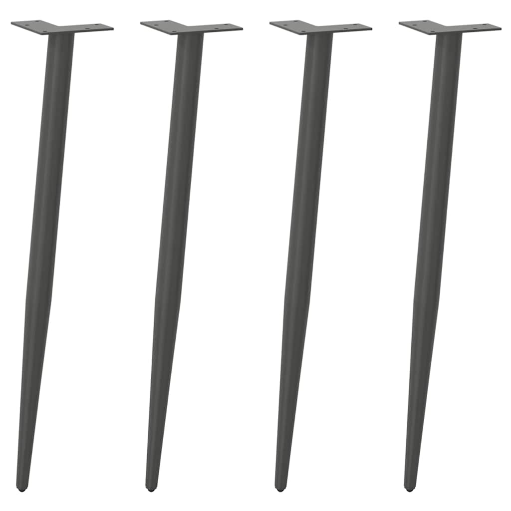 Gambe per Tavolo Consolle Forma Conica 4 pz Antracite 72-73 cm Acciaio